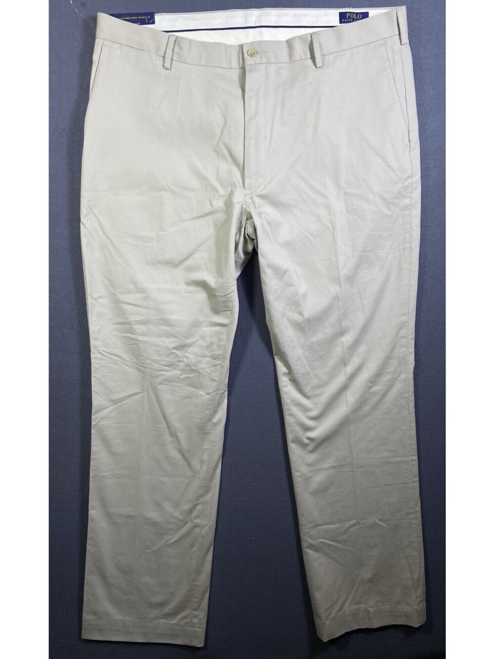 Polo Ralph Lauren Stretch Classic Chino Dress Pants Men 42x36 (34)Tan Preppy NEW - Picture 2 of 13
